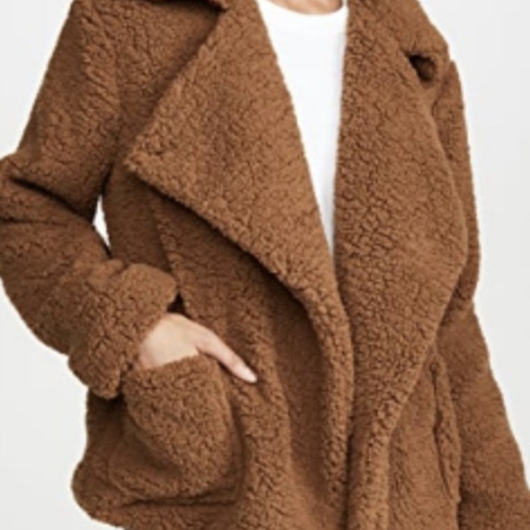 Jack by BB Dakota Soft Skills Camel Tan Sherpa Moto Jacket size Large - Picture 8 of 11